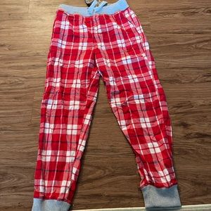 Plaid drawstring jogger pj’s